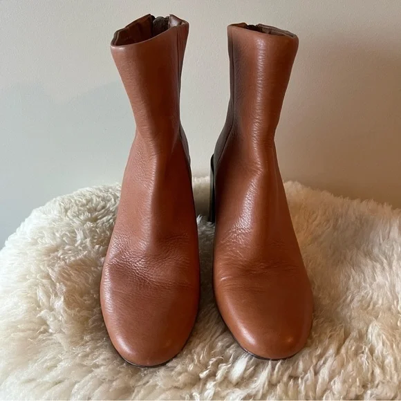 Dolce Vita Cyan Cognac Leather Ankle Booties - Picture 5 of 16